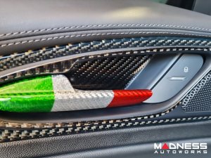 Alfa Romeo Giulia Inner Door Bowl Cover Kit - Carbon FIber - Flexible / Self Adhesive 